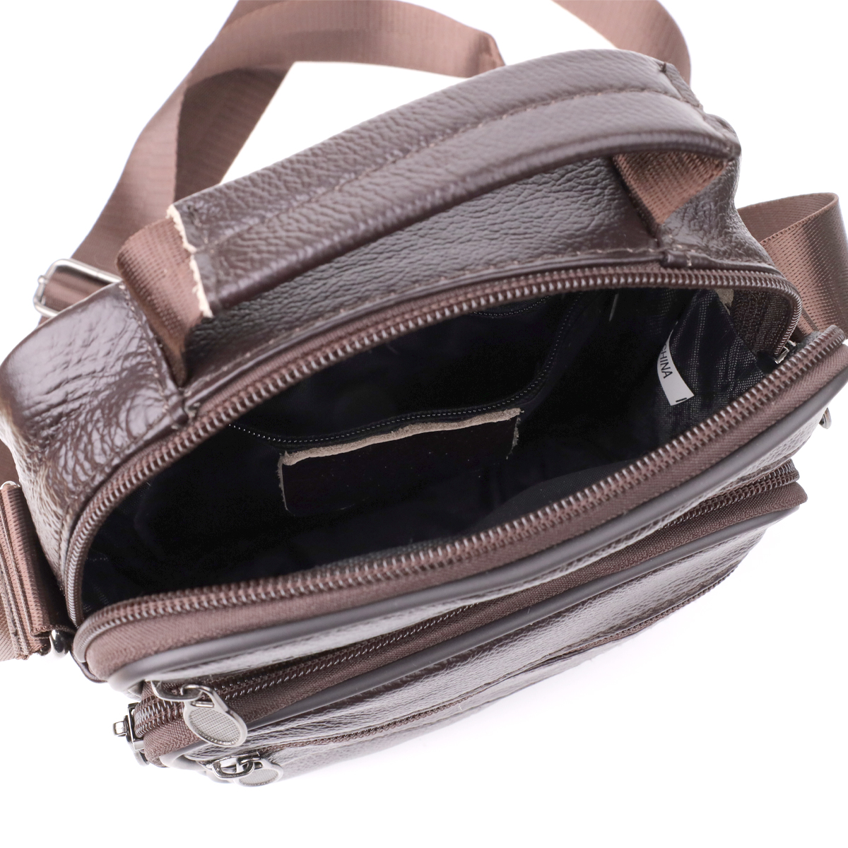 Небольшая вертикальная сумка с ручкой для мужчин из натуральной кожи Vintage Коричневый