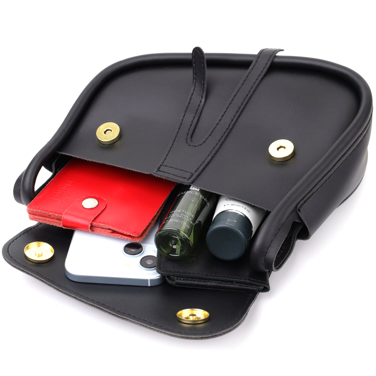 Женская сумка седло из качественной экокожи Vintage sale_ Черный