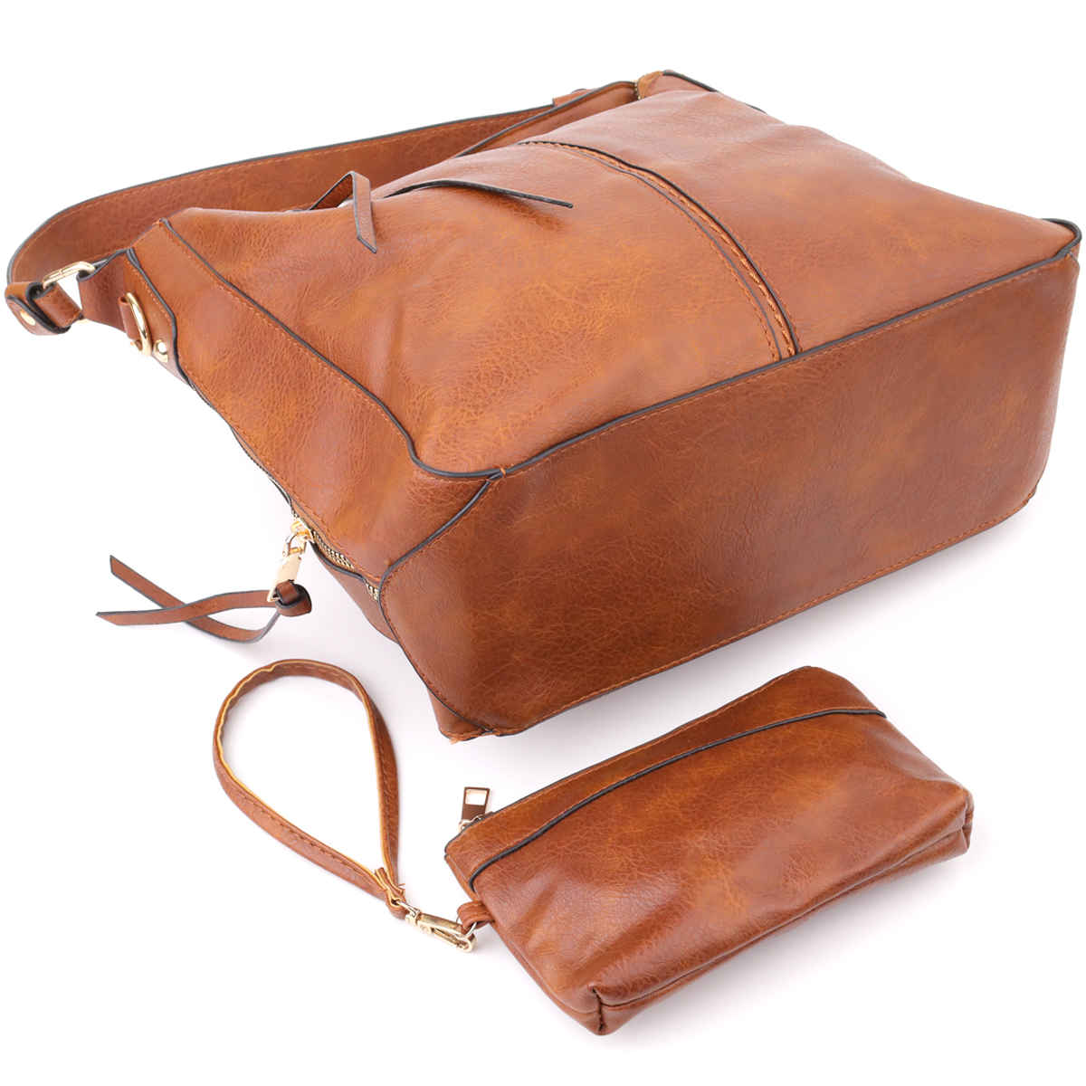 Жіноча сумка великого розміру з екошкіри Vintage sale_ Коричневий
