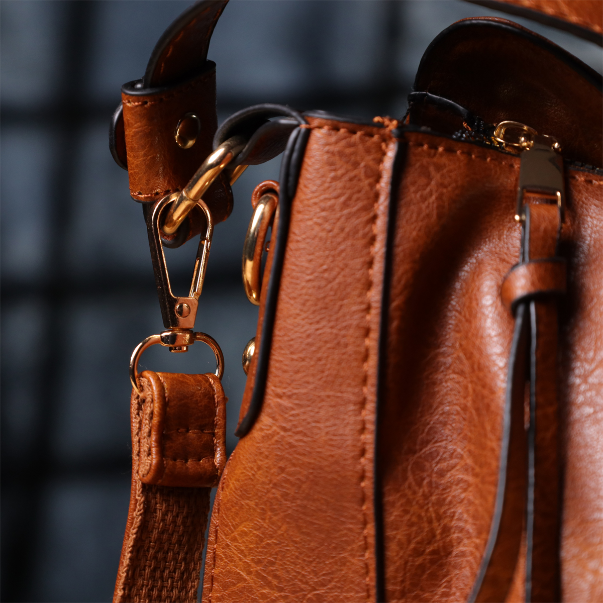 Жіноча сумка великого розміру з екошкіри Vintage sale_ Коричневий