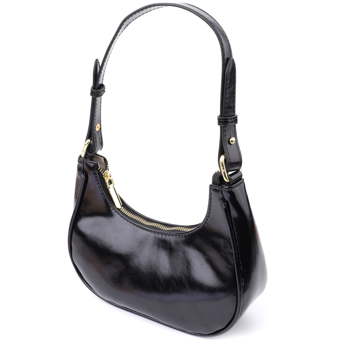 Лакированная женская сумка на плечо из экокожи Vintage sale_ Черный