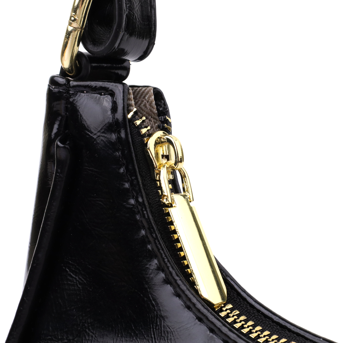 Лакированная женская сумка на плечо из экокожи Vintage sale_ Черный