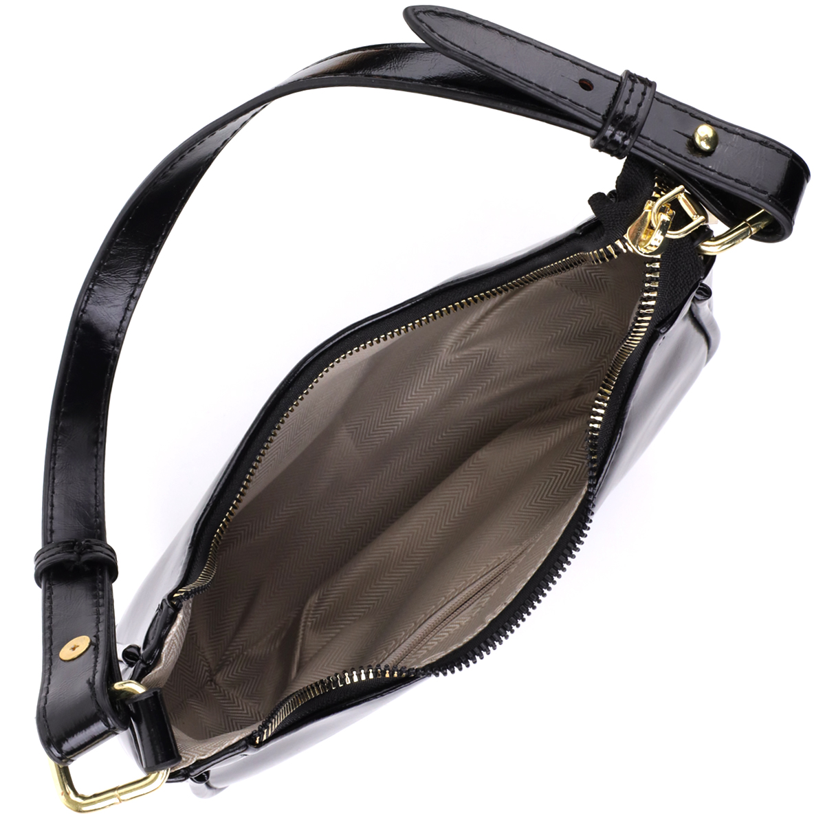 Лакированная женская сумка на плечо из экокожи Vintage sale_ Черный