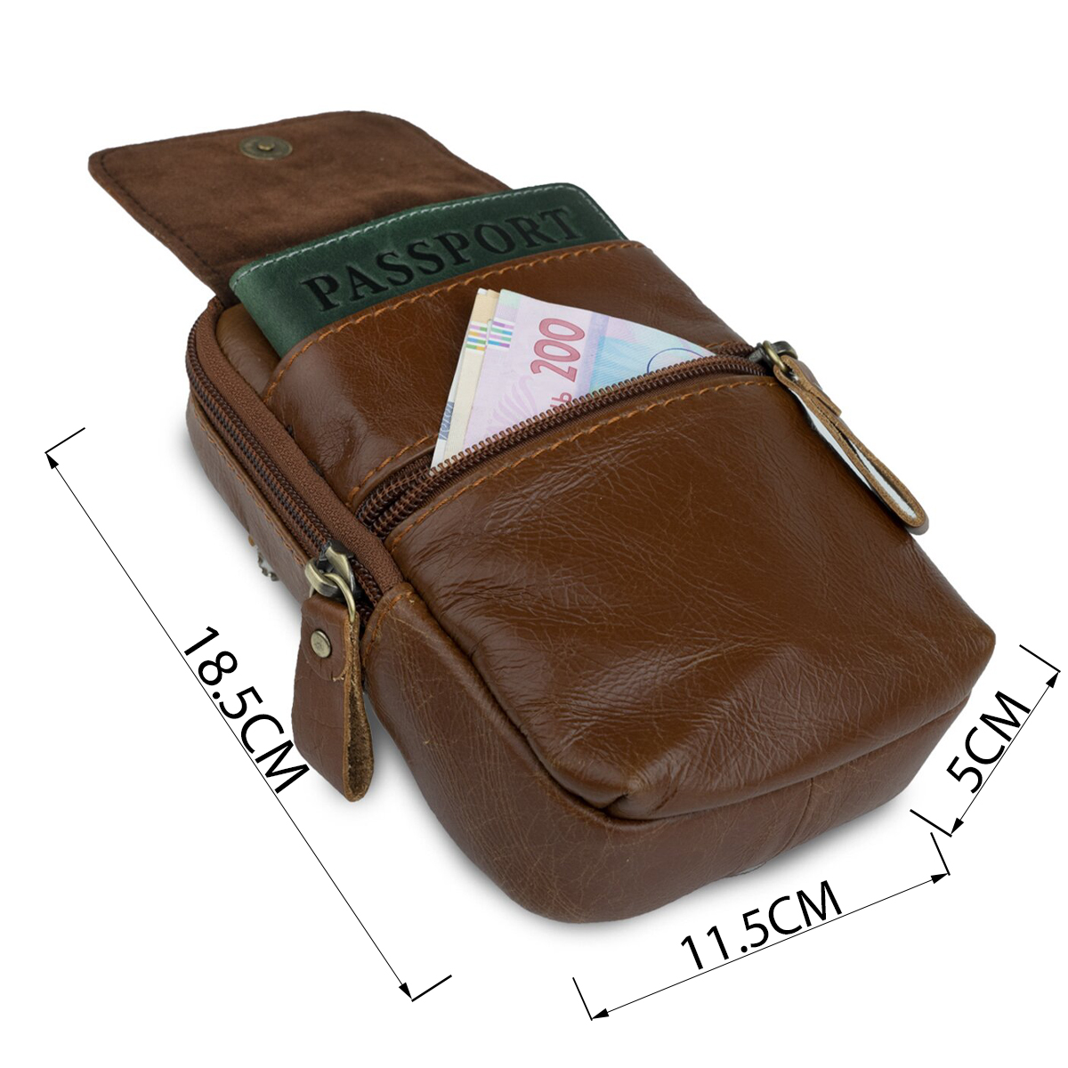 Сумка маленька чоловіча шкіряна Vintage Руда