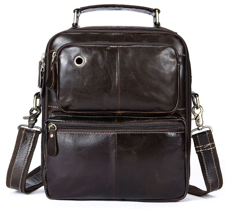 Сумка мужская гладкая Vintage Коричневая