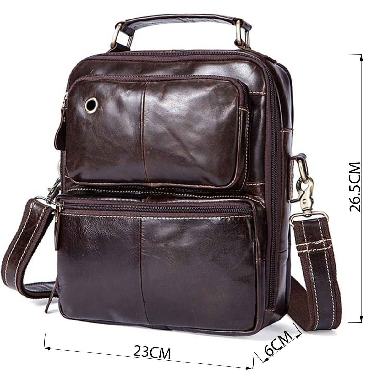 Сумка мужская гладкая Vintage Коричневая