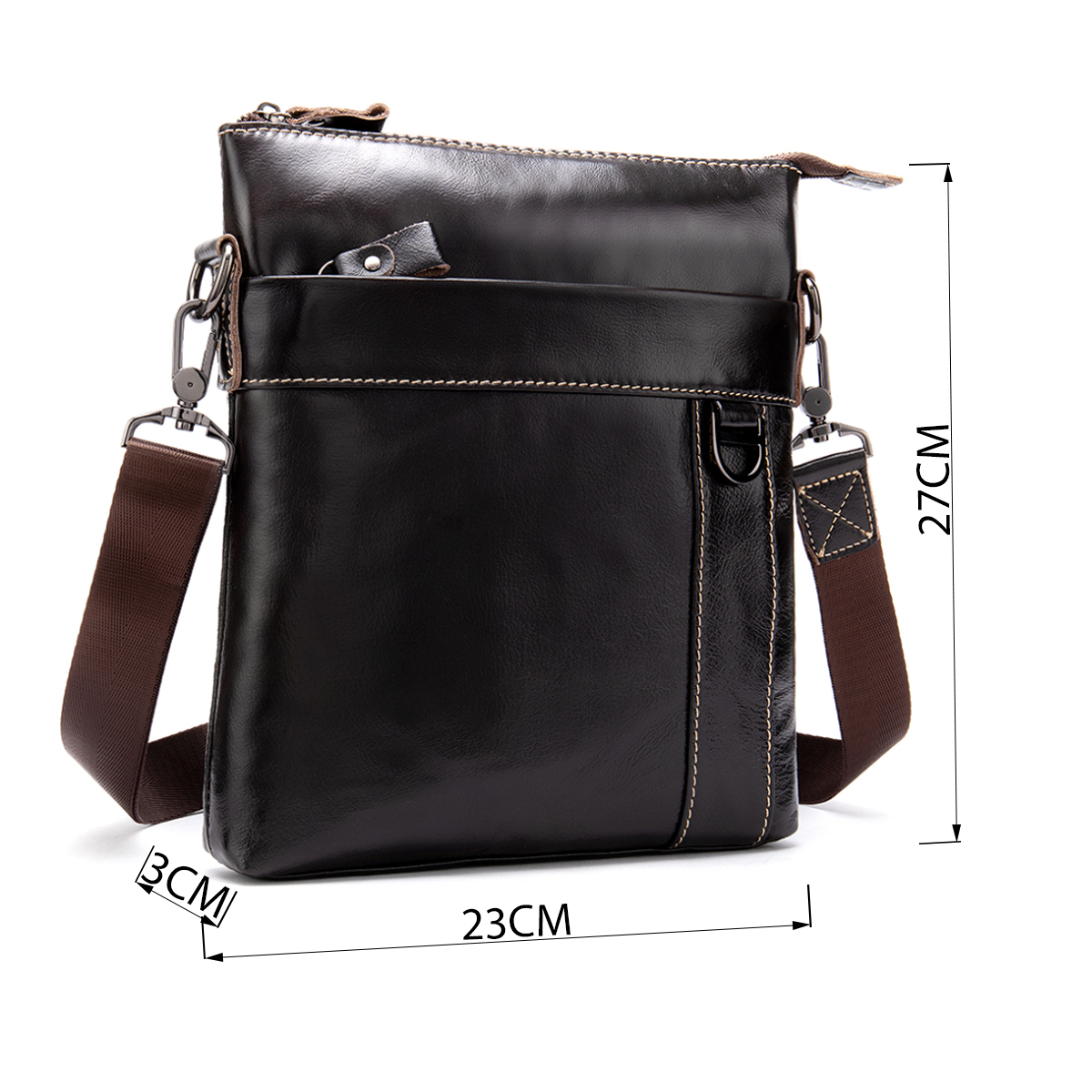 Сумка мужская из кожи Vintage Коричневая