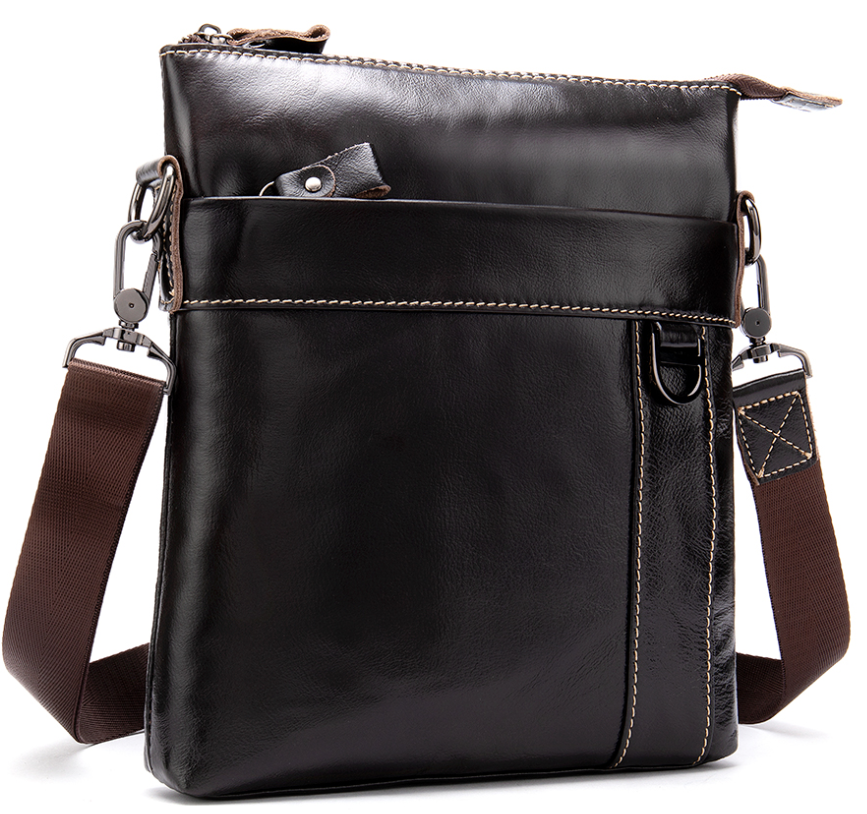 Сумка мужская из кожи Vintage Коричневая