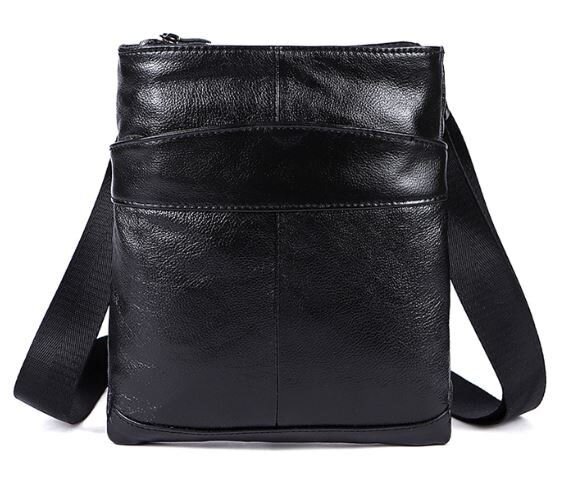 Сумка чоловіча шкіряна Vintage Чорна матова