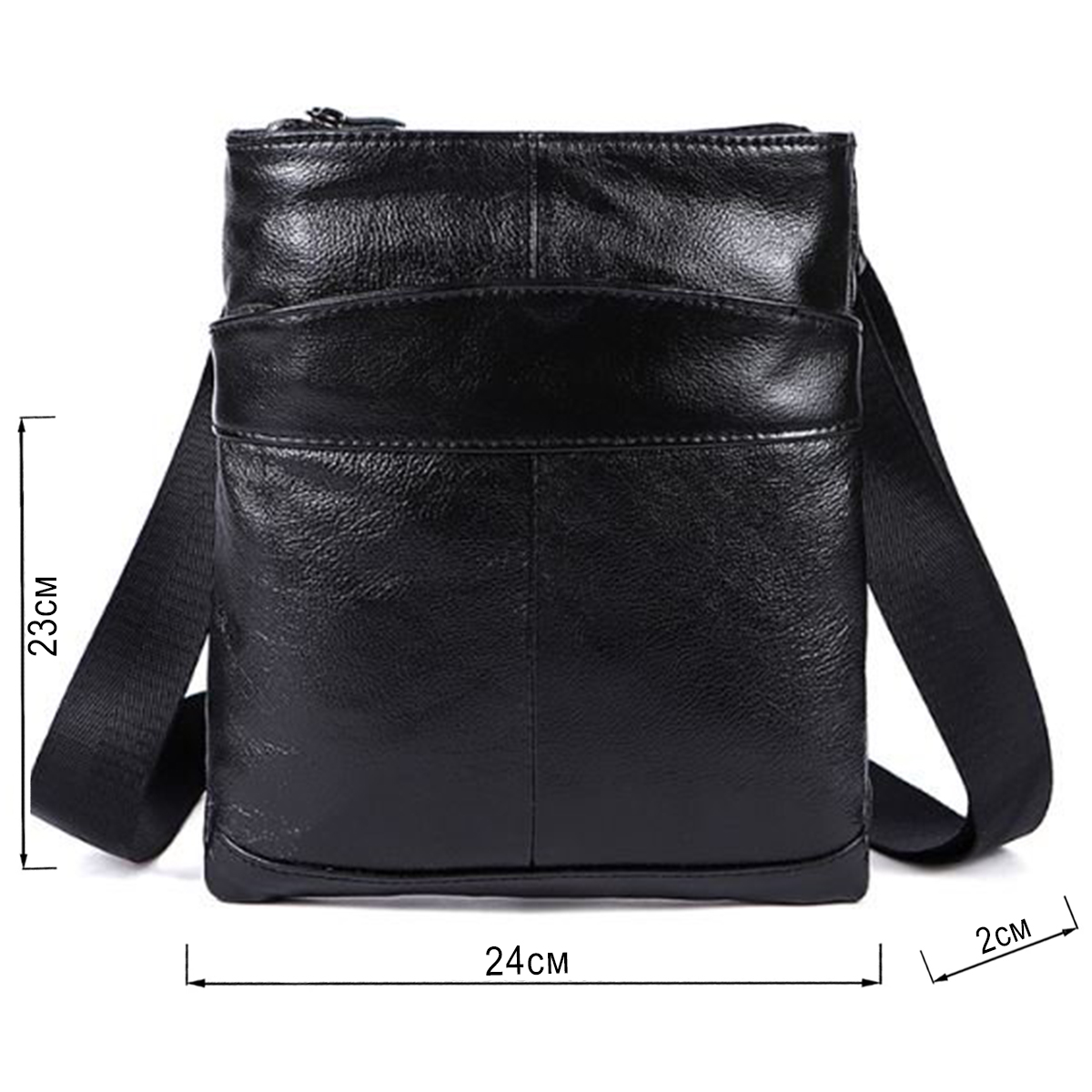 Сумка чоловіча шкіряна Vintage Чорна матова