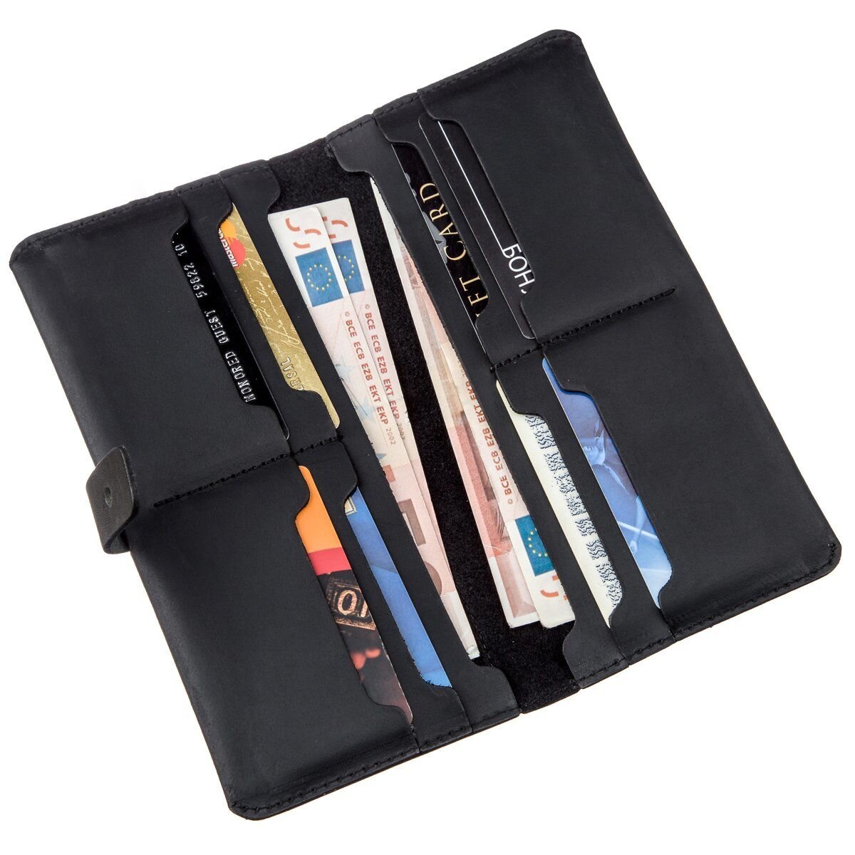 Гаманець чоловічий з вінтажної шкіри SHVIGEL Чорний