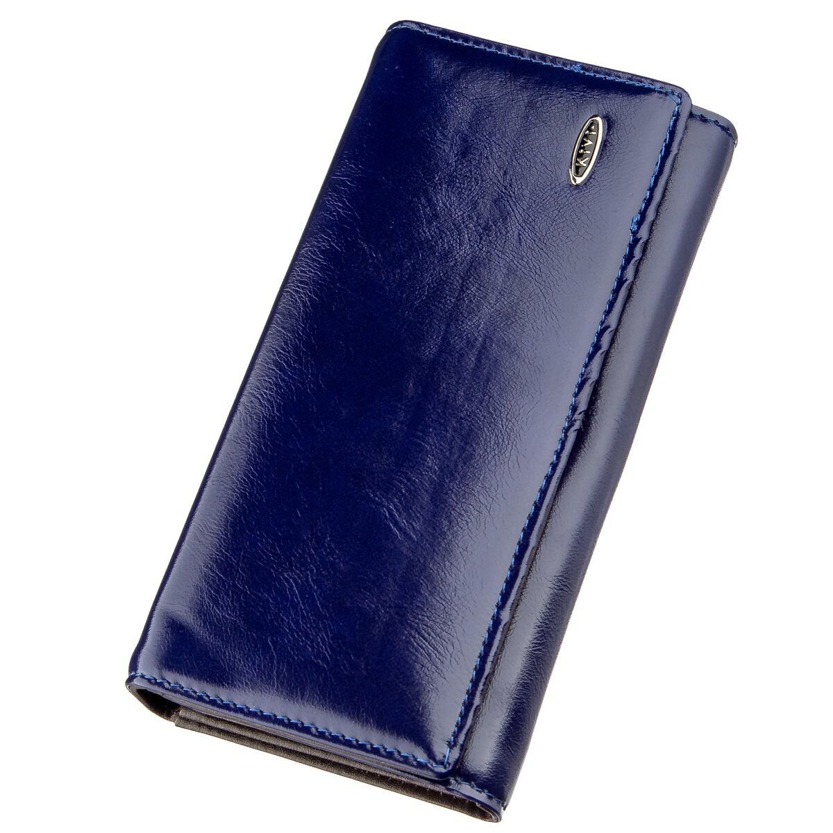 Кошелек женский из гладкой экокожи KIVI Синий