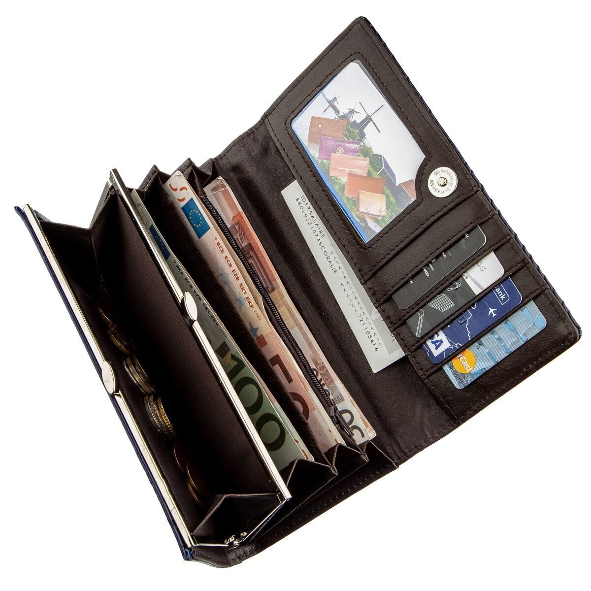 Кошелек женский из гладкой экокожи KIVI Синий