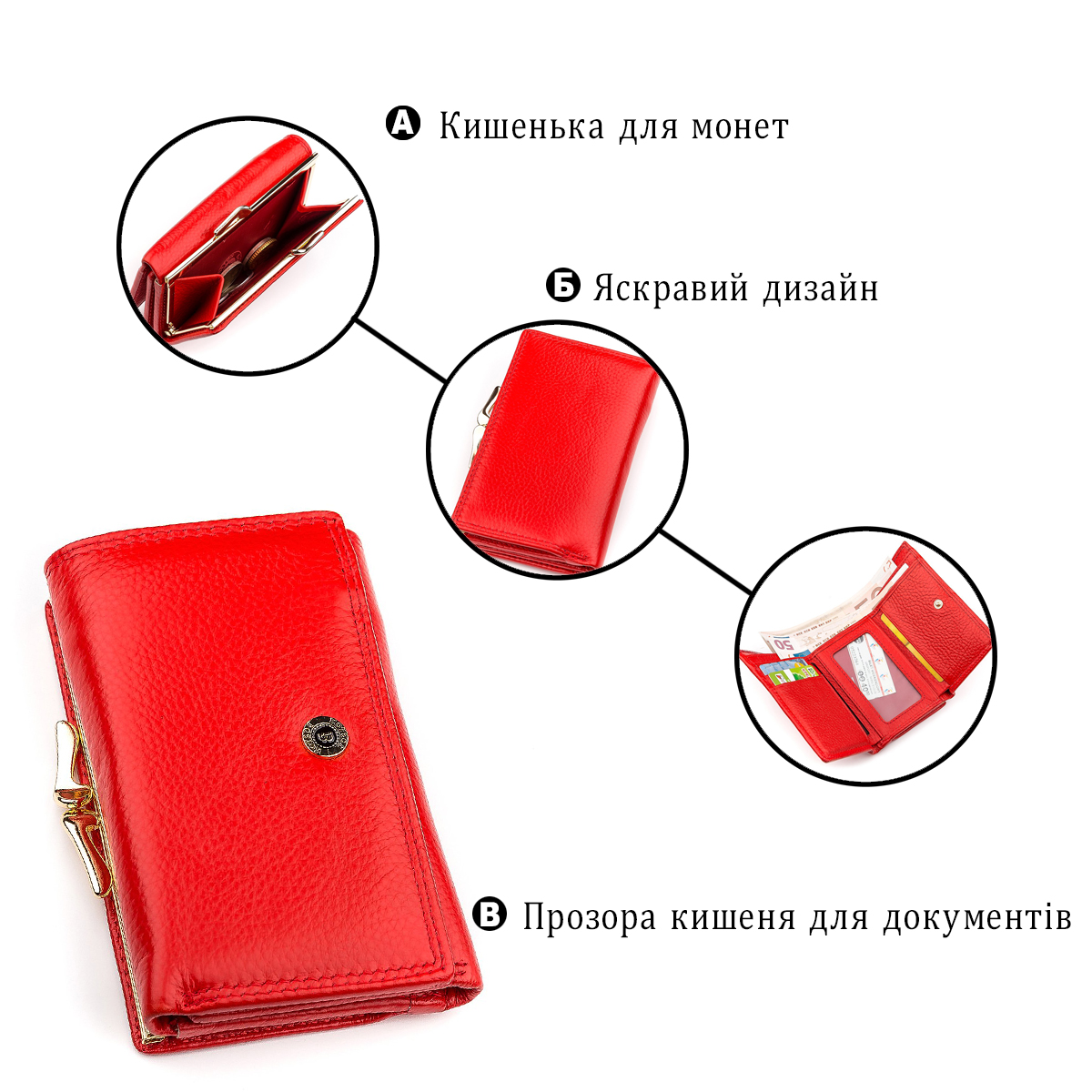 Гаманець жіночий Boston (SB) невеликий Червоний