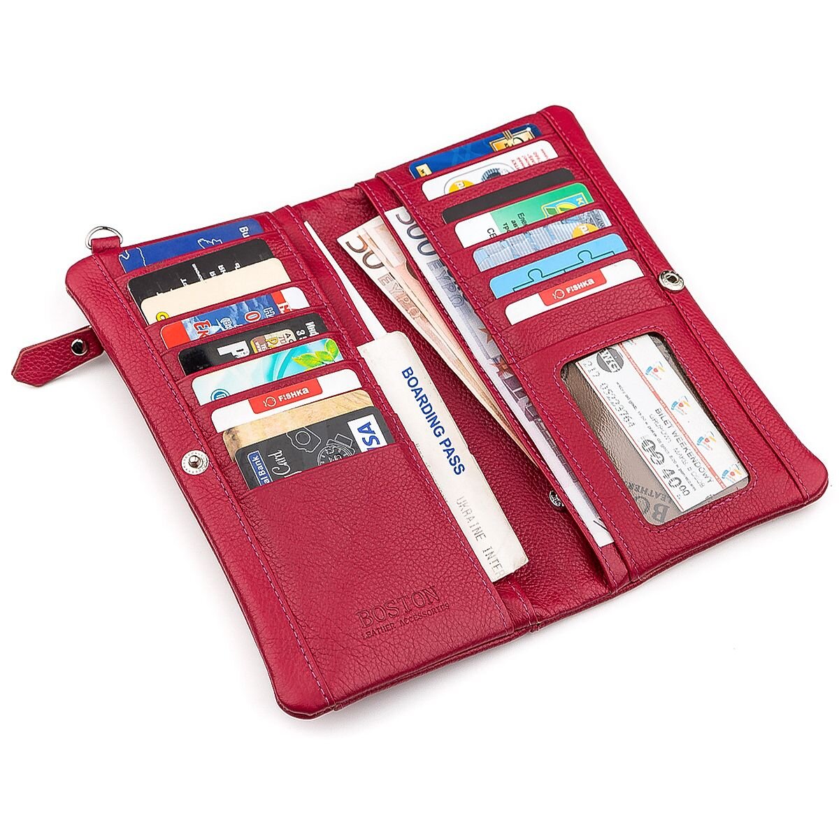 Кошелек женский Boston (B) кожа Бордовый