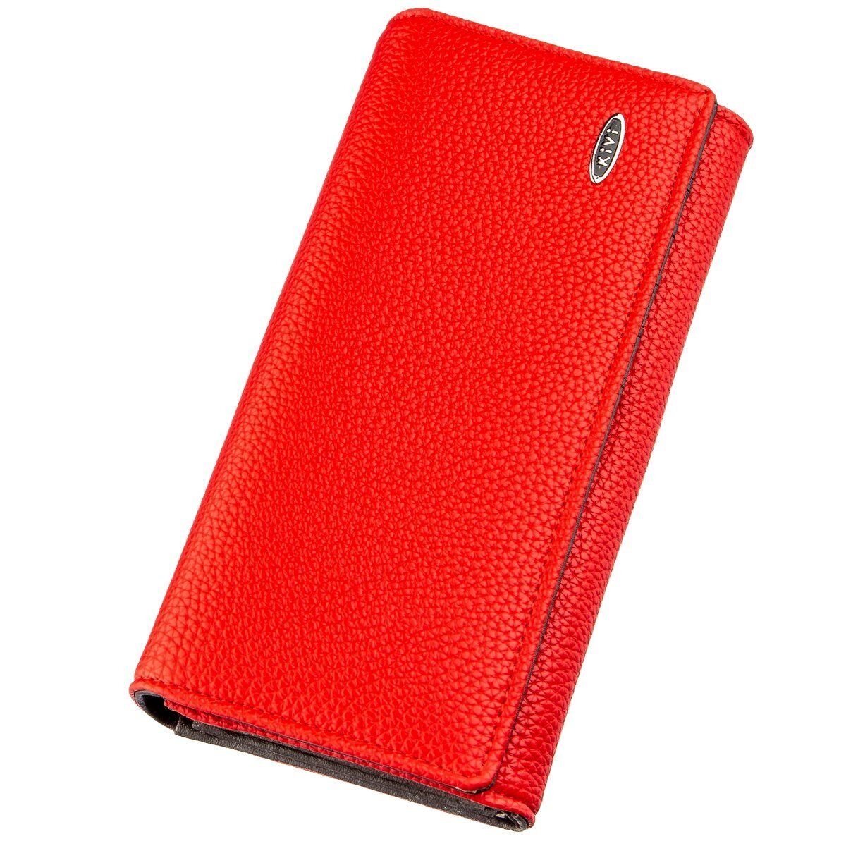 Кошелек женский из зернистой экокожи KIVI Красный
