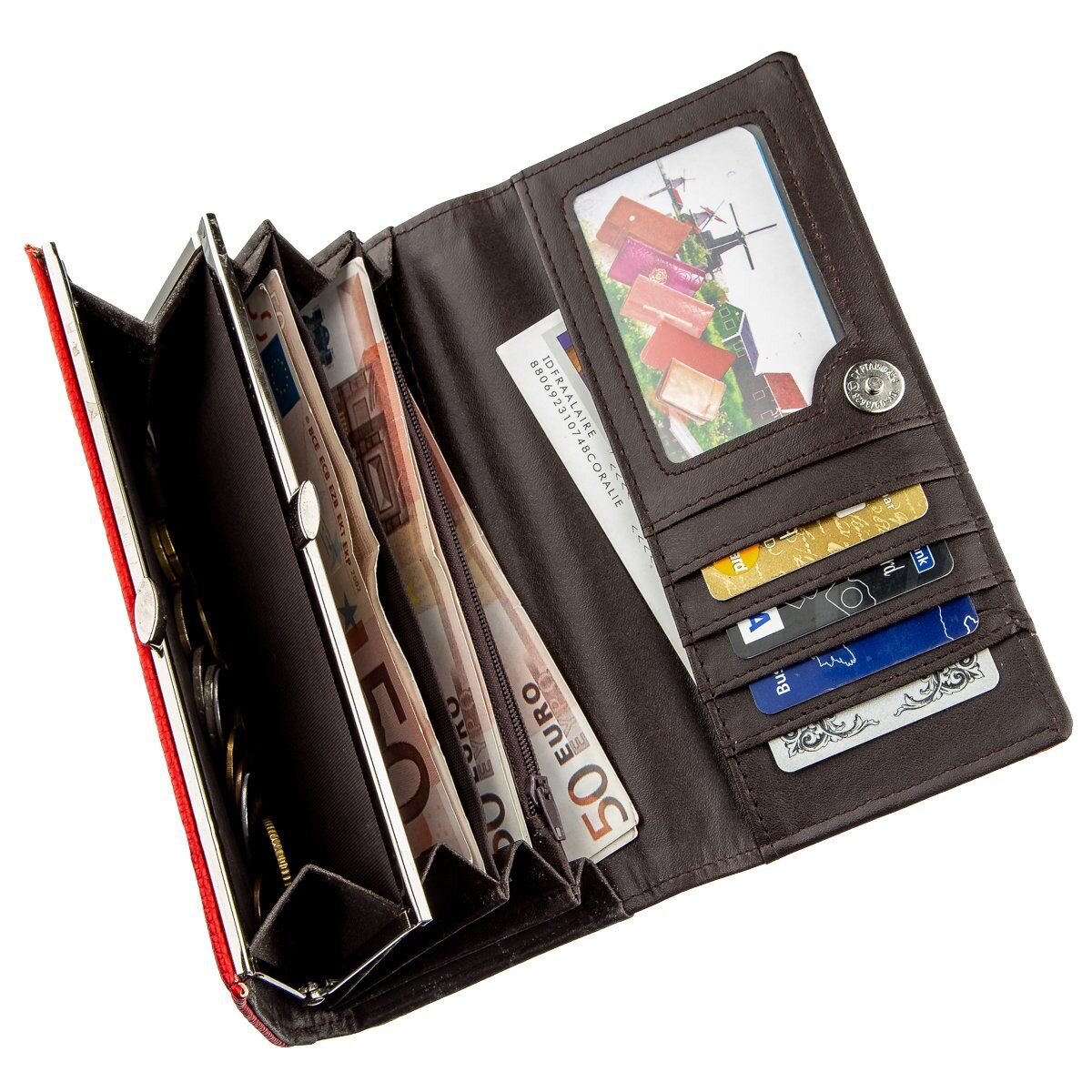 Кошелек женский из зернистой экокожи KIVI Красный