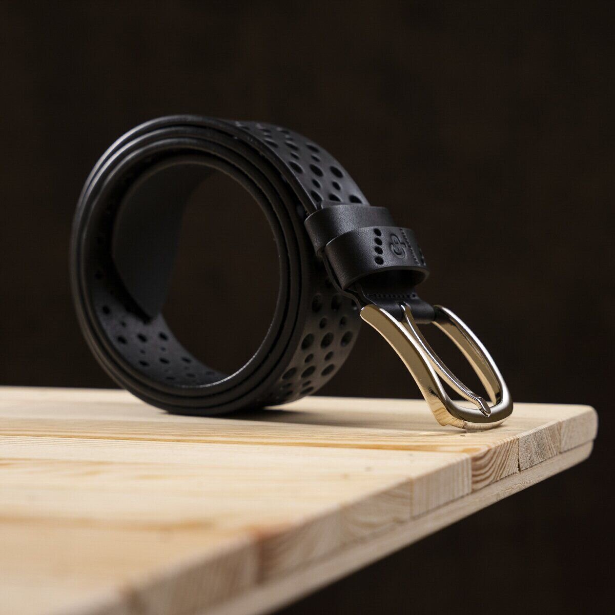 Ремінь чоловічий Grande Pelle джинсовий Чорний