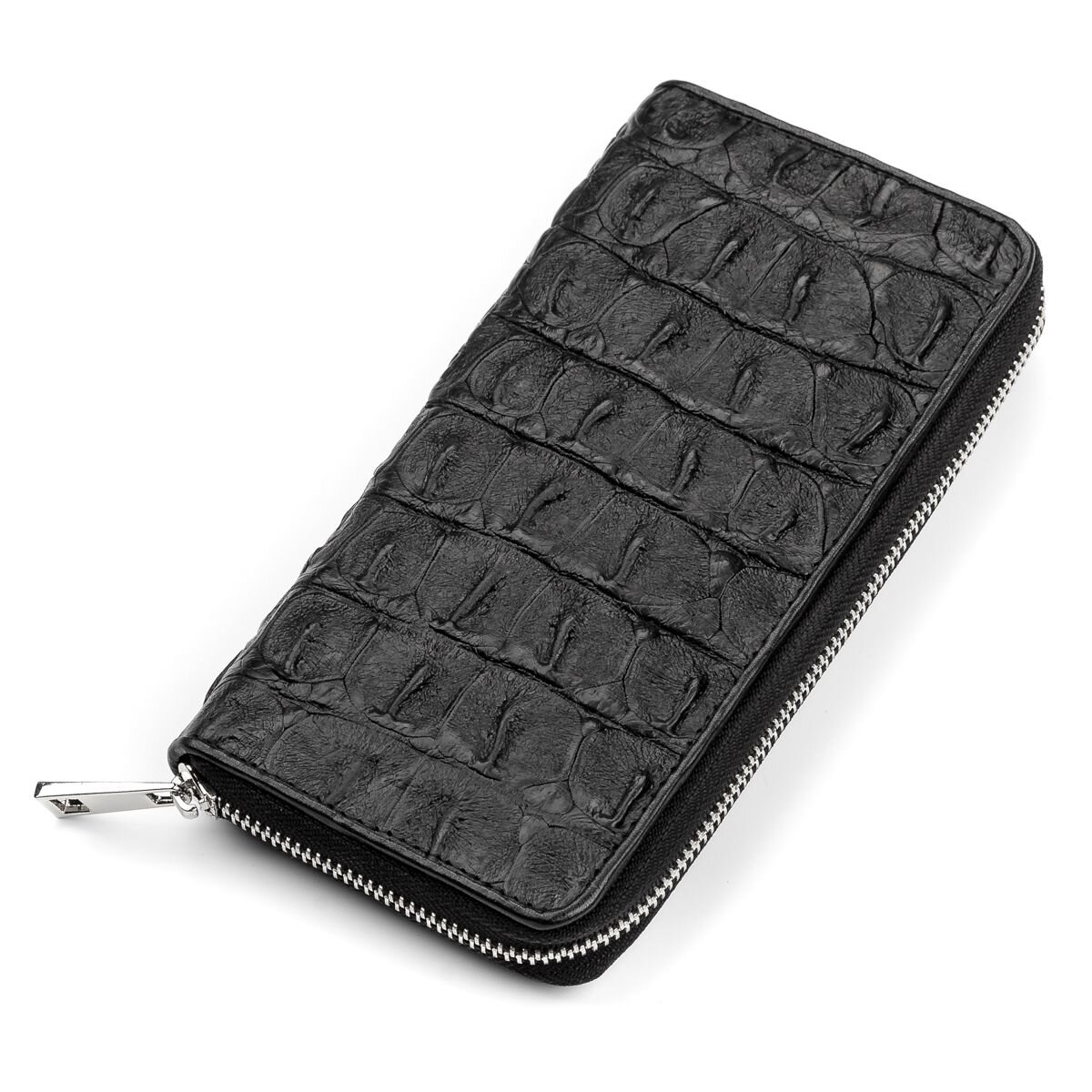 Кошелек-клатч CROCODILE LEATHER из натуральной кожи крокодила Черный