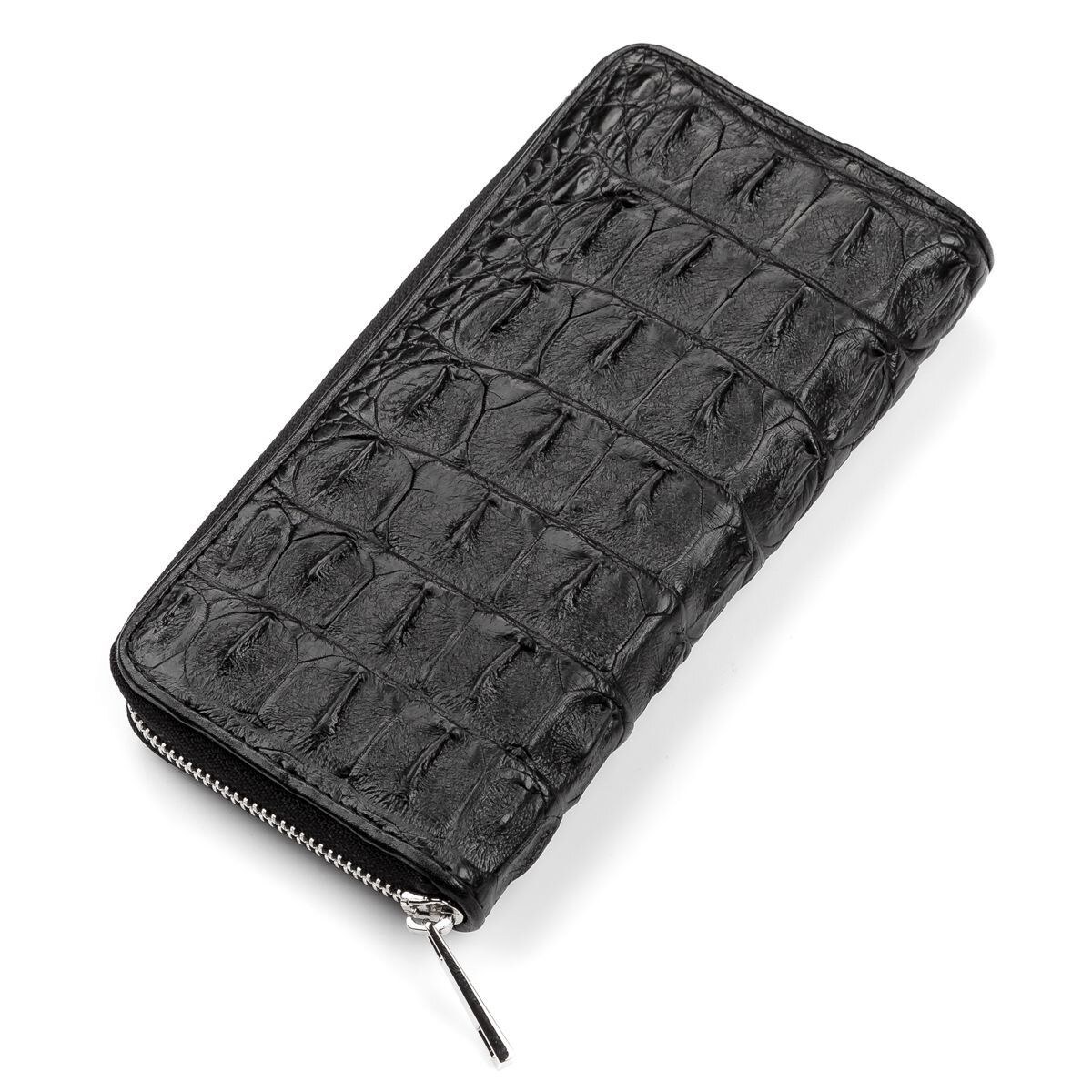 Кошелек-клатч CROCODILE LEATHER из натуральной кожи крокодила Черный