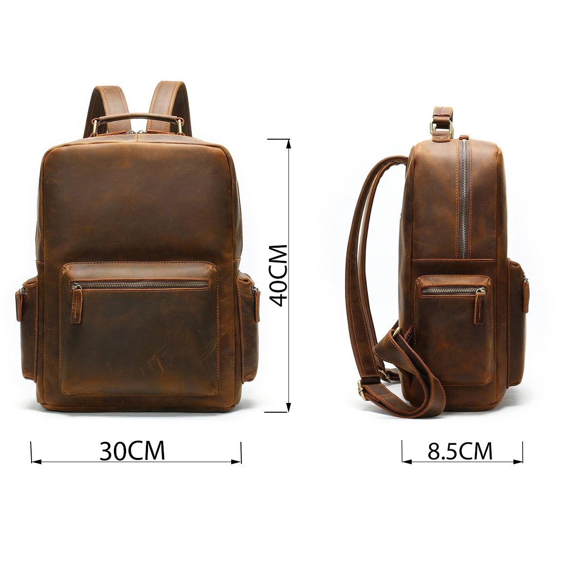 Рюкзак винтажный для ноутбука Vintage кожаный Коричневый