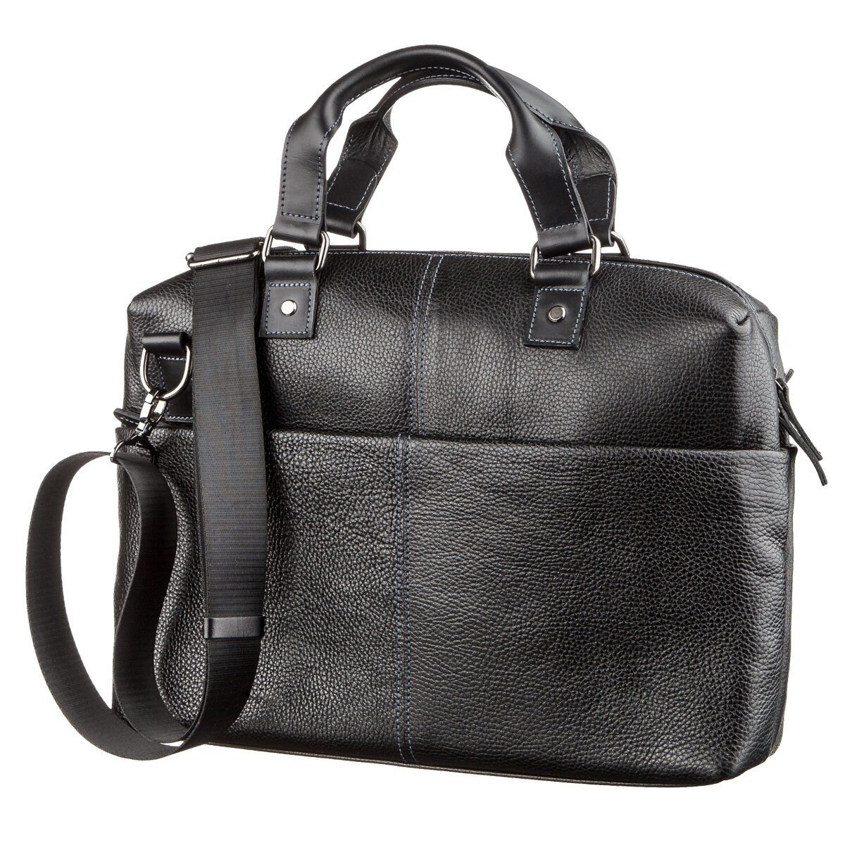 Сумка для ноутбука из кожи флотар SHVIGEL Черная