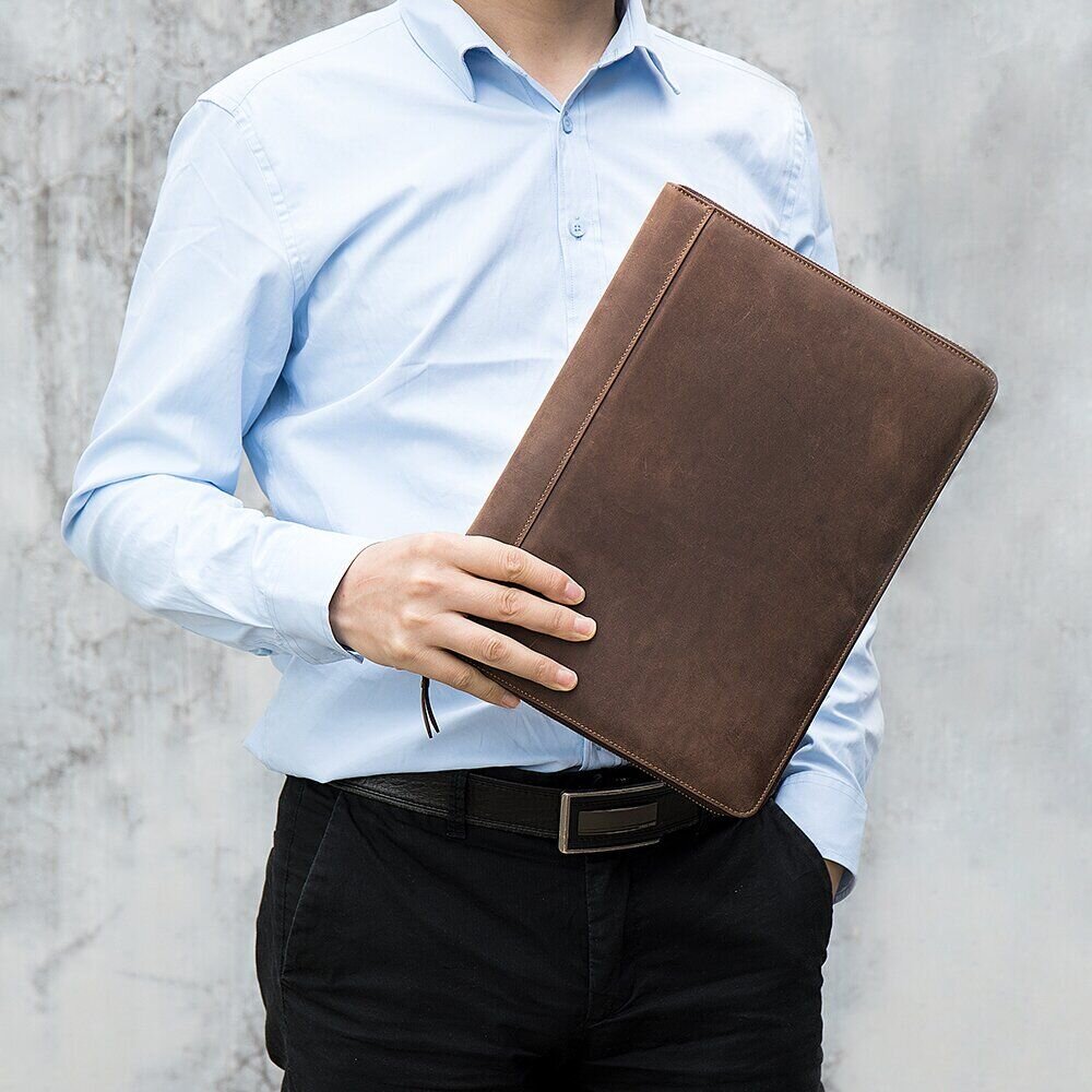Мужская папка органайзер для документов матовая Vintage Коричневая