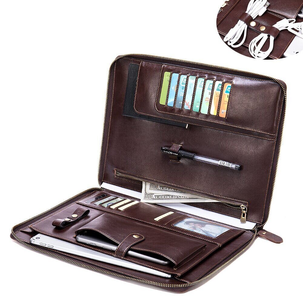 Мужская папка органайзер для документов матовая Vintage Коричневая