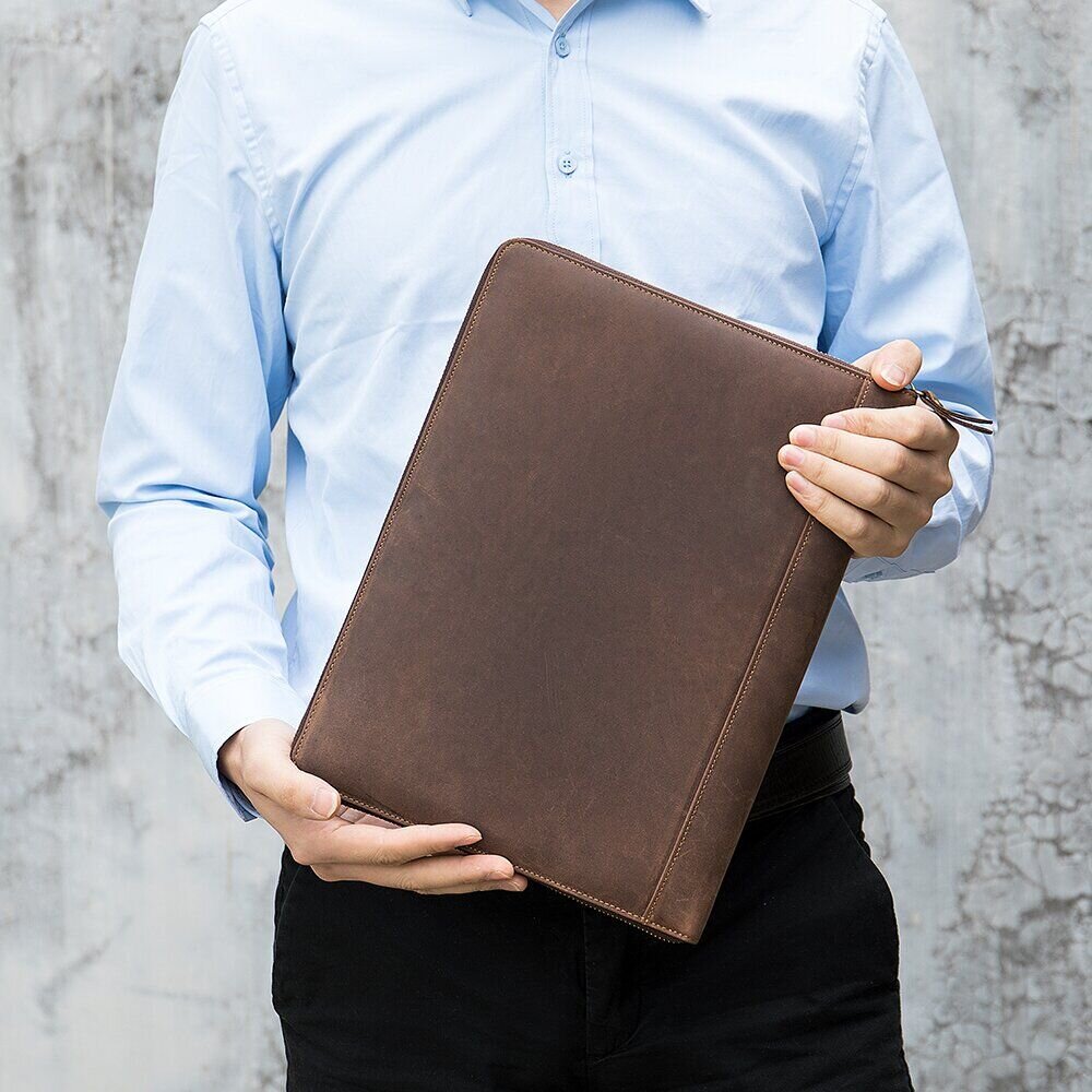 Мужская папка органайзер для документов матовая Vintage Коричневая