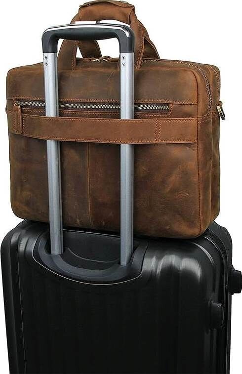 Сумка Vintage из натуральной винтажной кожи Коричневая