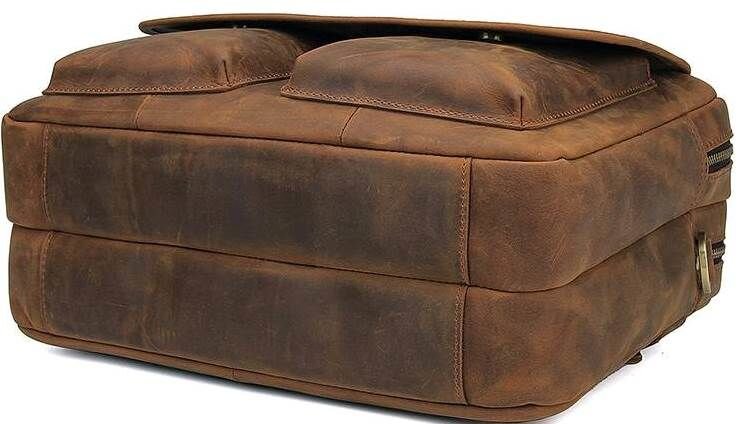 Сумка Vintage из натуральной винтажной кожи Коричневая