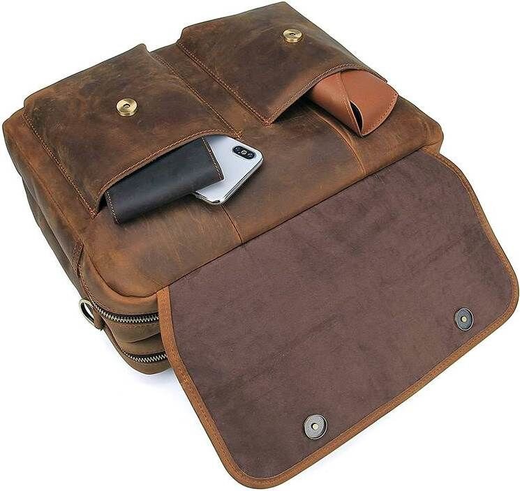 Сумка Vintage из натуральной винтажной кожи Коричневая