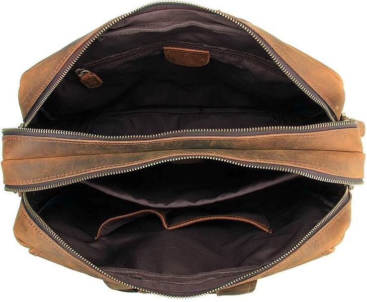 Сумка Vintage из натуральной винтажной кожи Коричневая