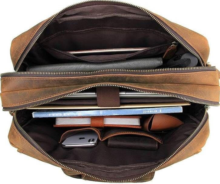 Сумка Vintage из натуральной винтажной кожи Коричневая