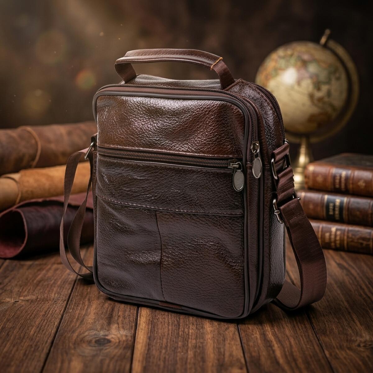 Сумка з натуральної шкіри Vintage Коричневий