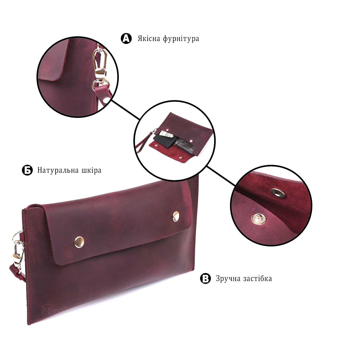 Вінтажна жіноча тревел-косметичка Shvigel Бордовий