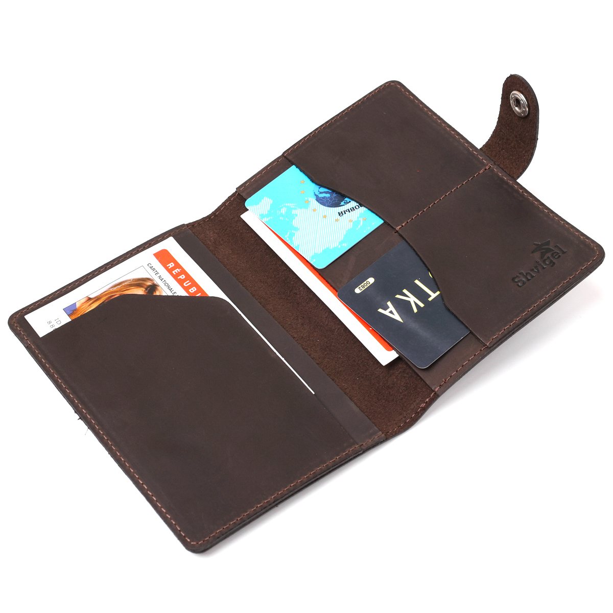 Вінтажний матовий шкіряний тревел-кейс Shvigel Коричневий