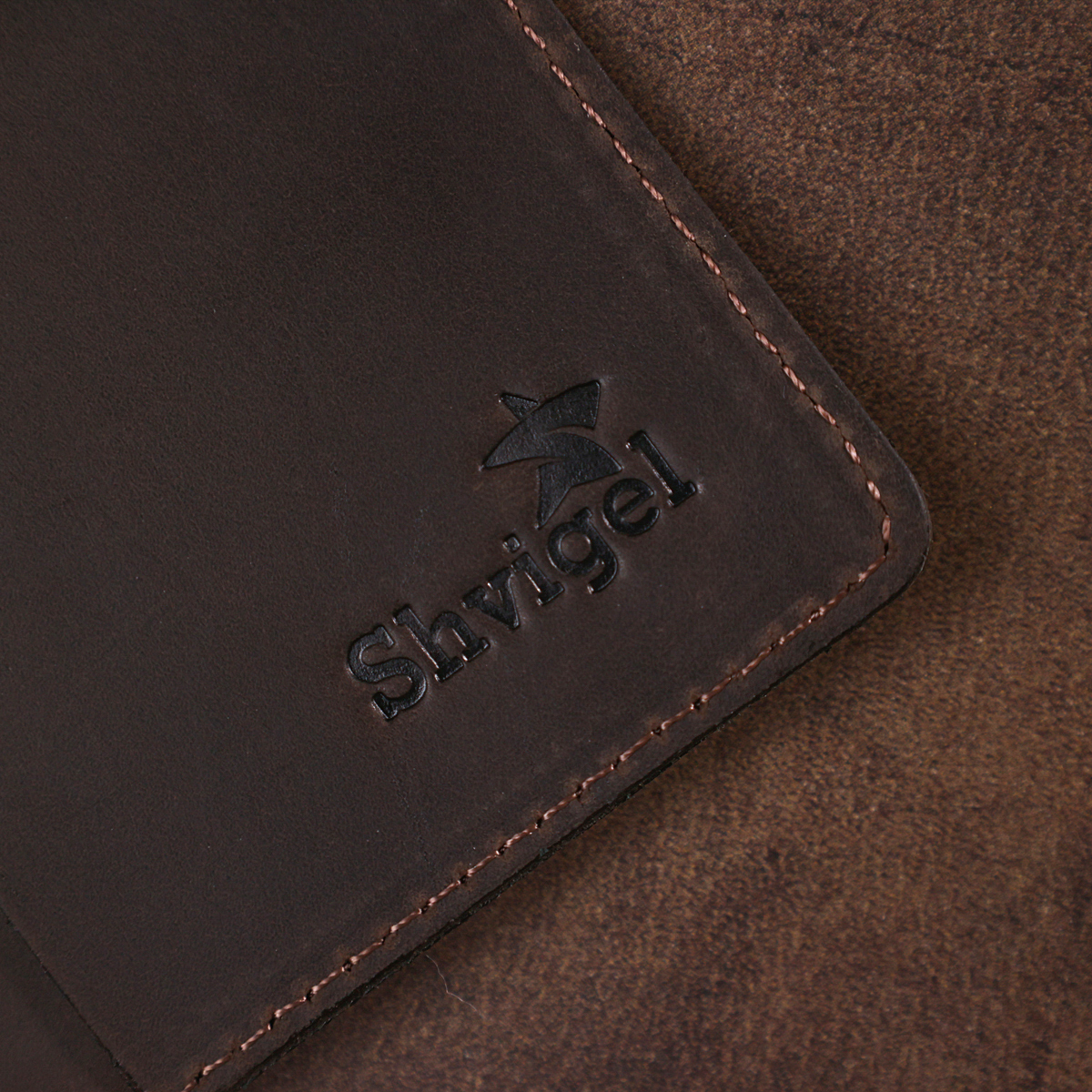 Вінтажний матовий шкіряний тревел-кейс Shvigel Коричневий