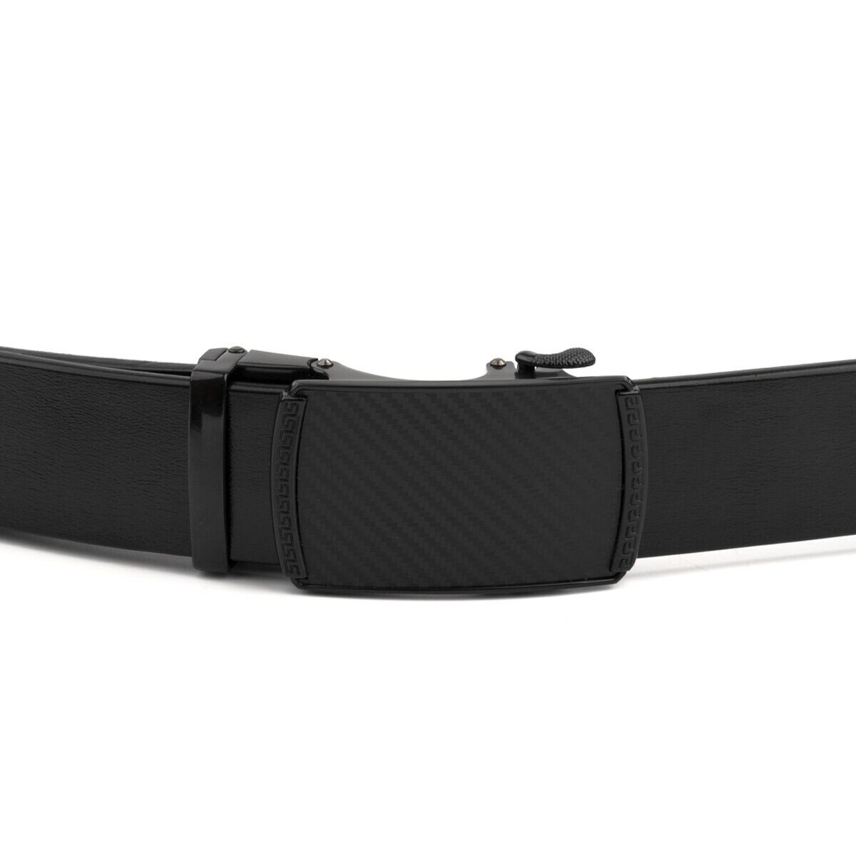 Чоловічий ремінь зі шкіри з автоматичною пряжкою мозаїка Vintage Чорний