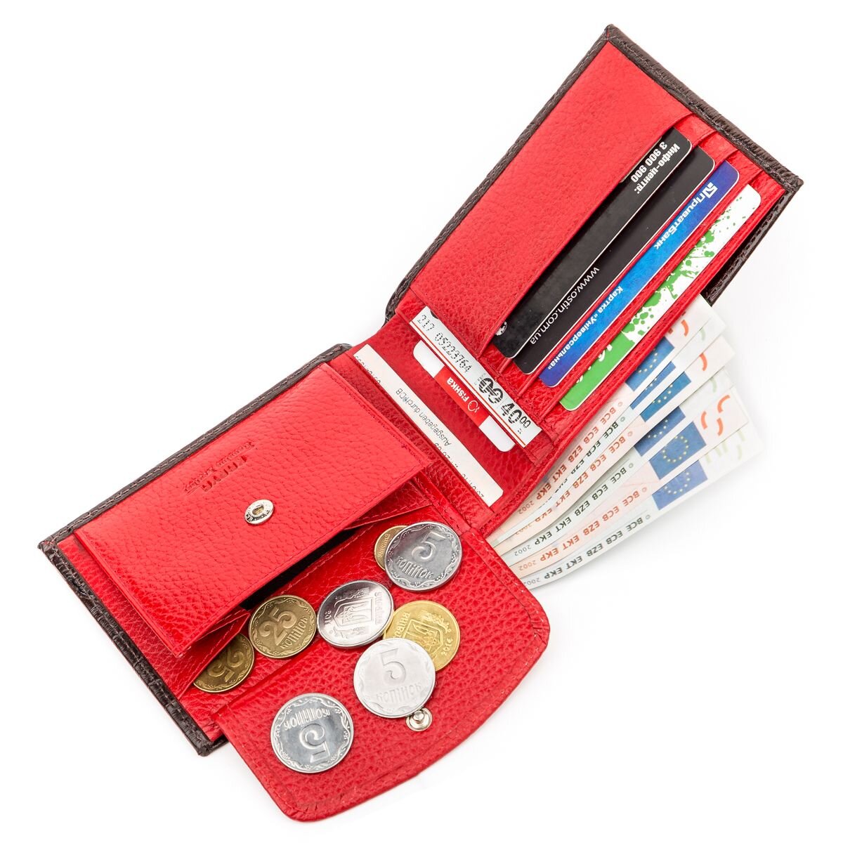 Портмоне чоловіче KARYA шкіряне Коричневе