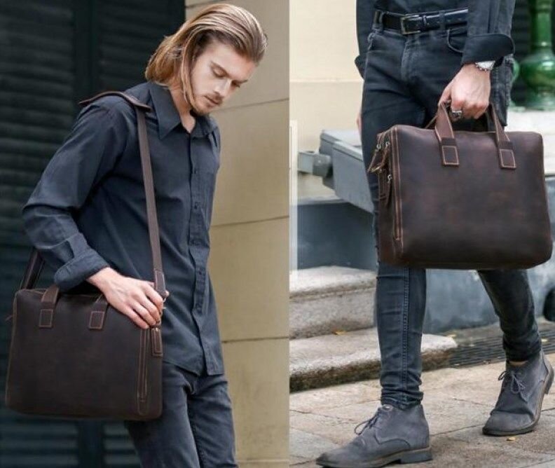 Сумка Vintage з вінтажної шкіри Коричнева