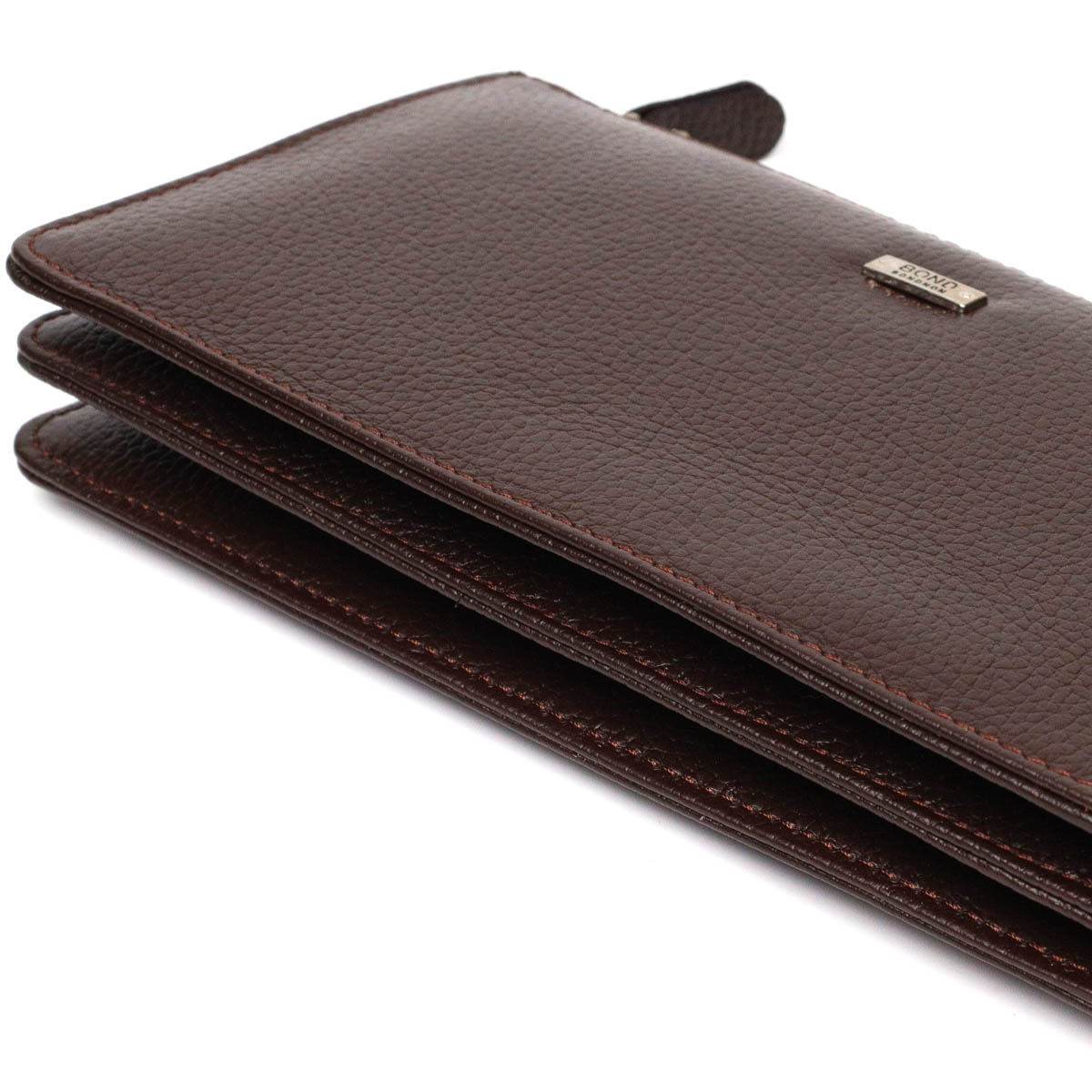 Мужской клатч на два отделения из натуральной кожи флотар BOND Коричневый