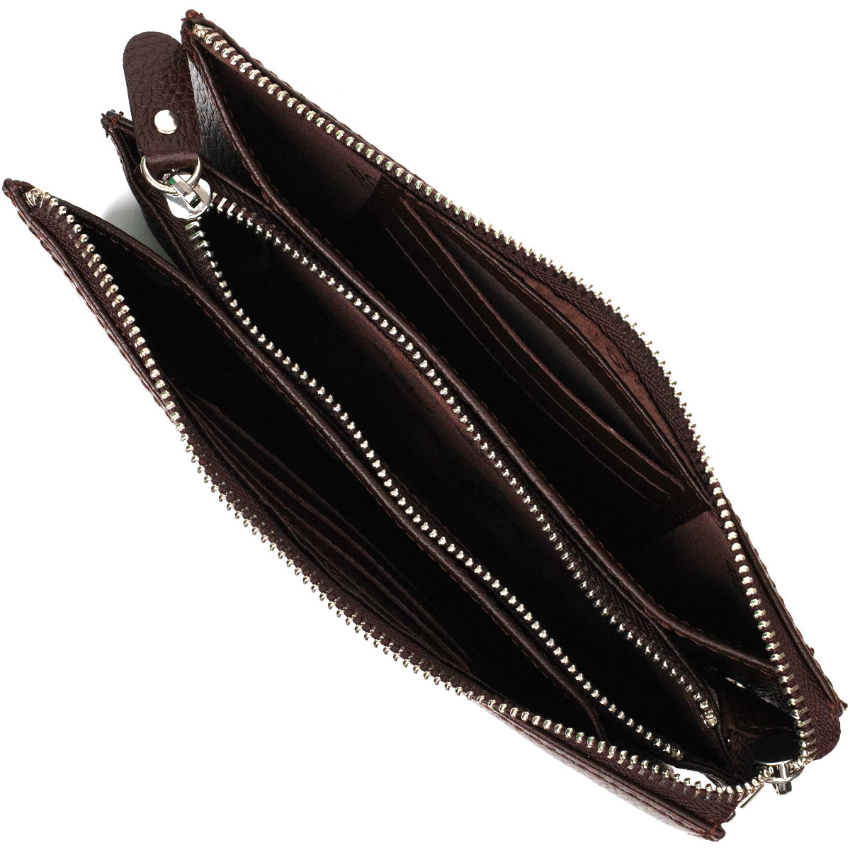 Мужской клатч на два отделения из натуральной кожи флотар BOND Коричневый