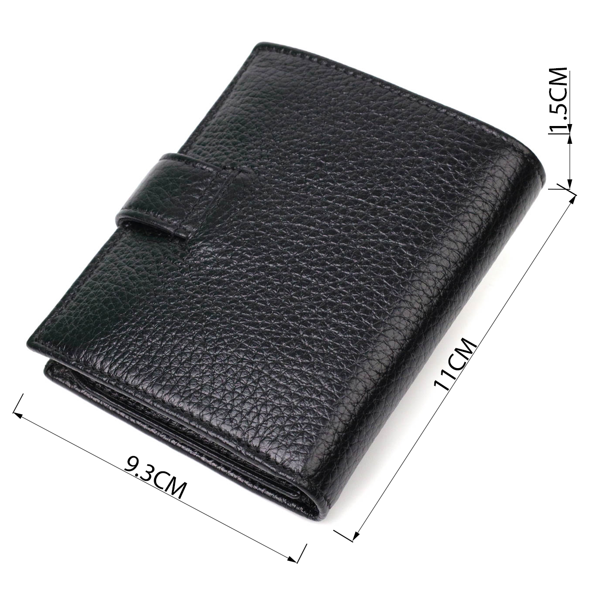 Мужской компактный вертикальный кошелек из натуральной кожи флотар BOND Черный