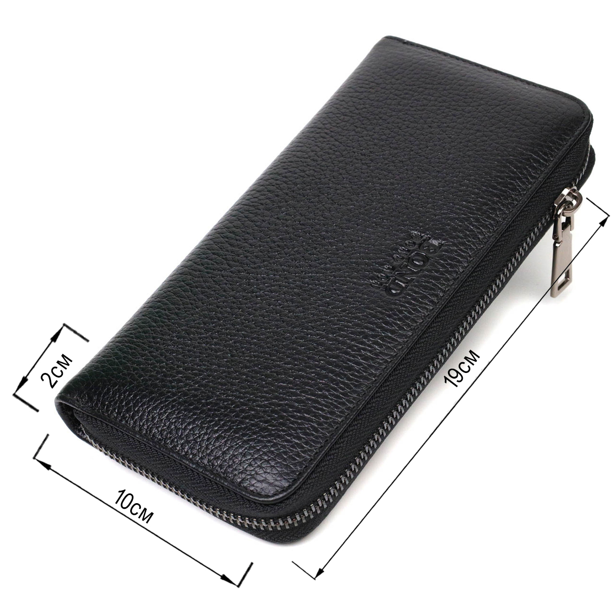 Чудовий жіночий гаманець із натуральної зернистої шкіри BOND Чорний