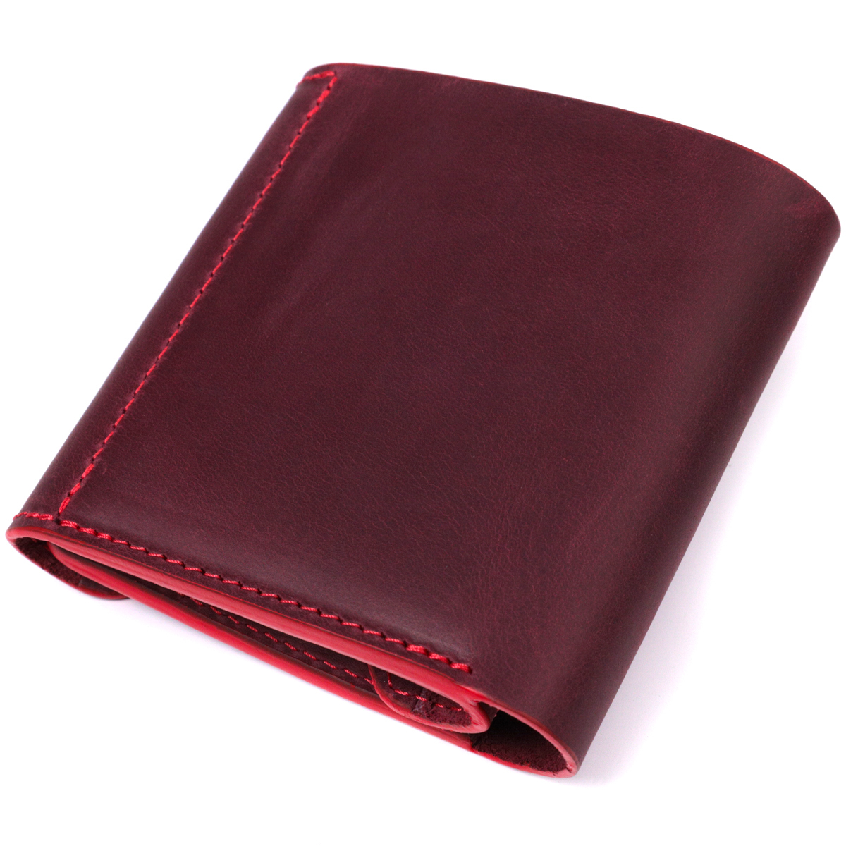 Стильный кошелек для женщин из матовой натуральной кожи GRANDE PELLE Бордовый