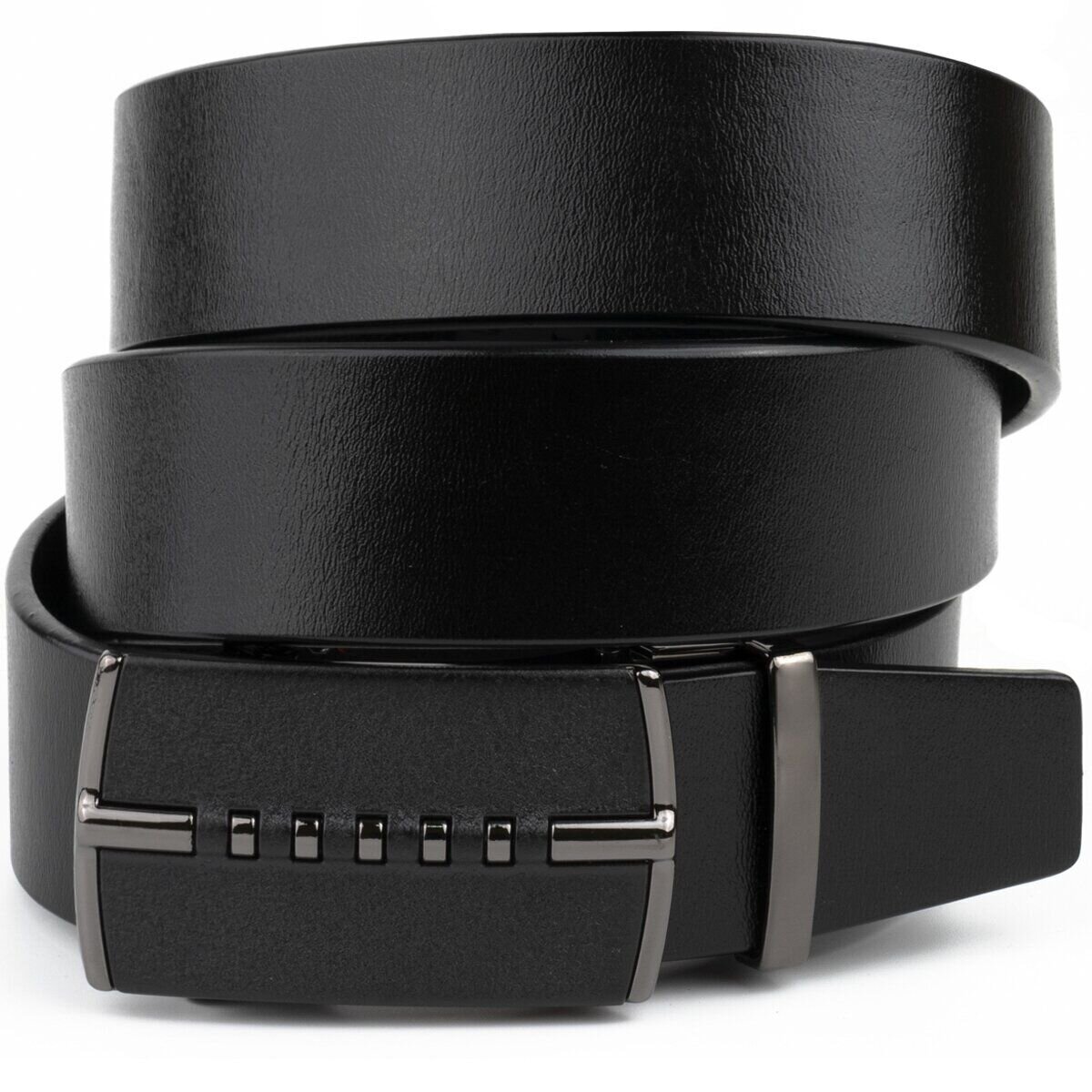 Ремінь чоловічий з пряжкою автомат матовою Vintage Чорний