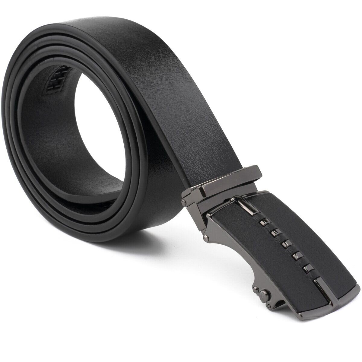 Ремінь чоловічий з пряжкою автомат матовою Vintage Чорний
