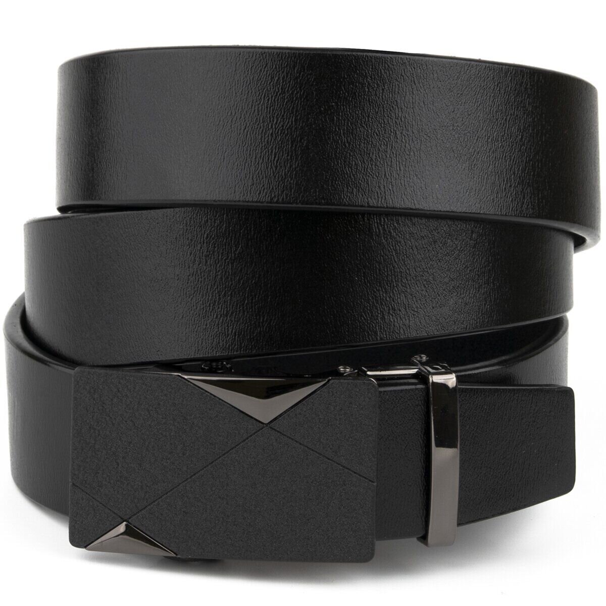 Ремень мужской с пряжкой автомат матовой Vintage Черный