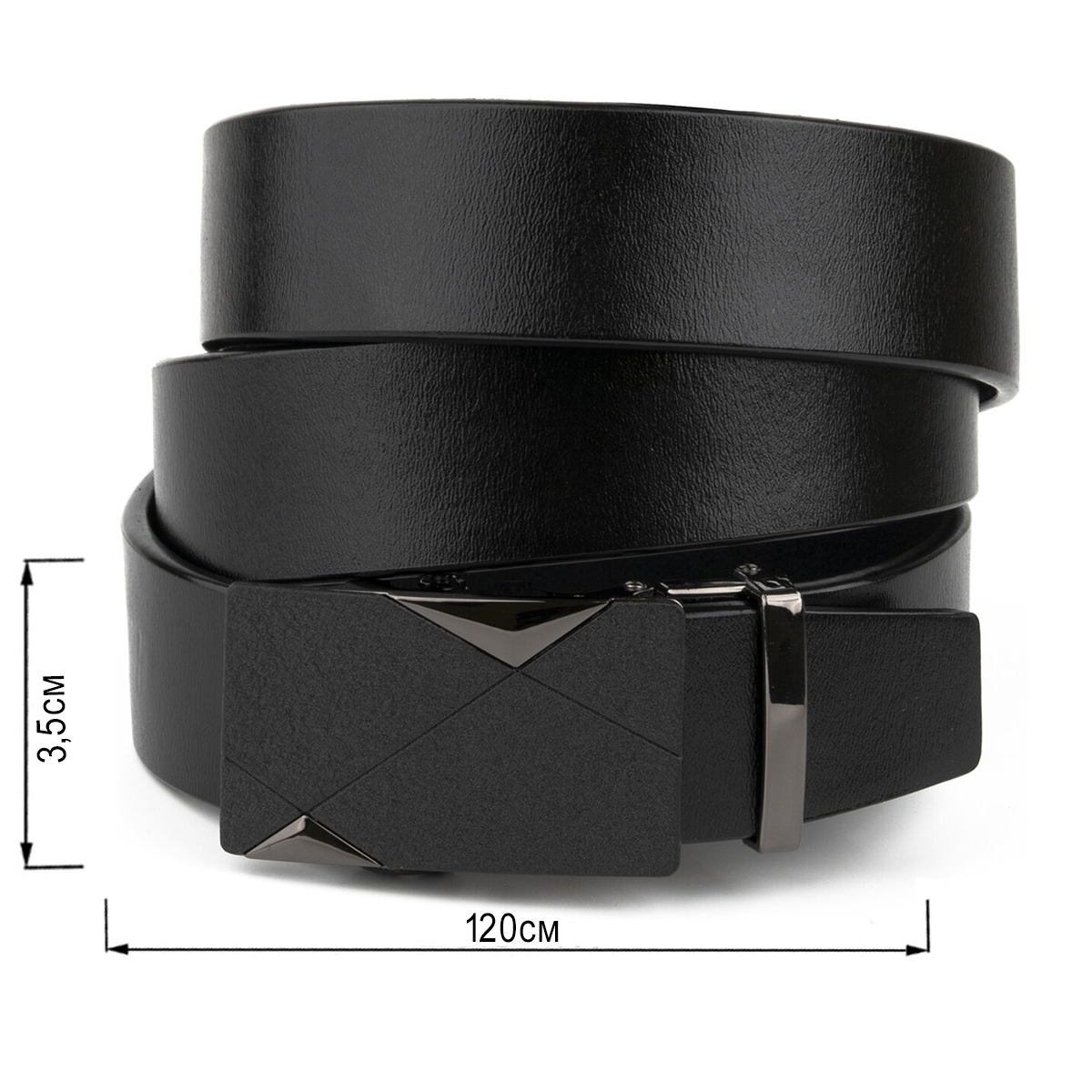 Ремень мужской с пряжкой автомат матовой Vintage Черный